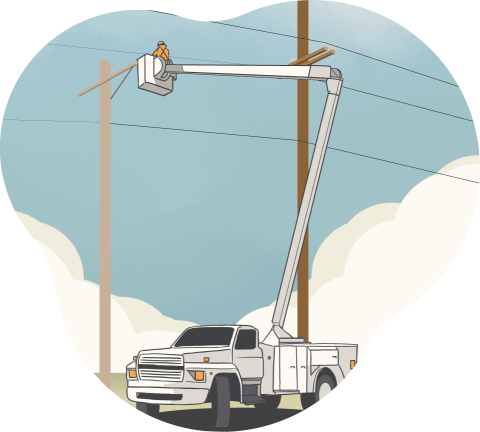 Graphic of a power company truck